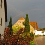 We caught sight of a rainbow over Schloß Eggersberg, right behind our apartment.