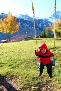 Swinging in Gimmelwald